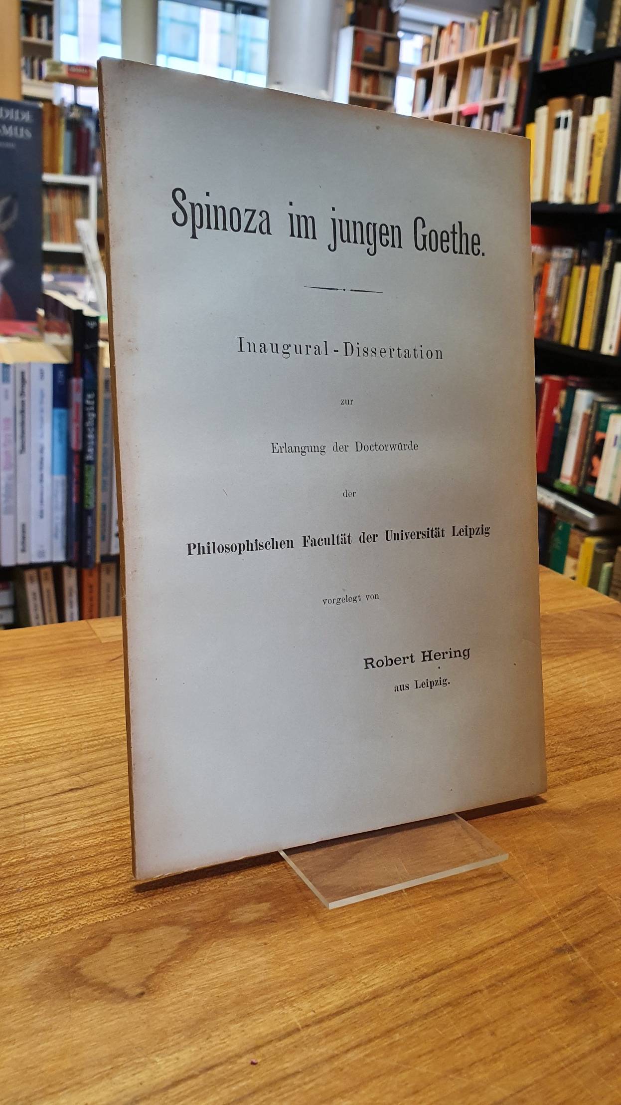 Hering, Spinoza im jungen Goethe, Hering, Spinoza im jungen Goethe,