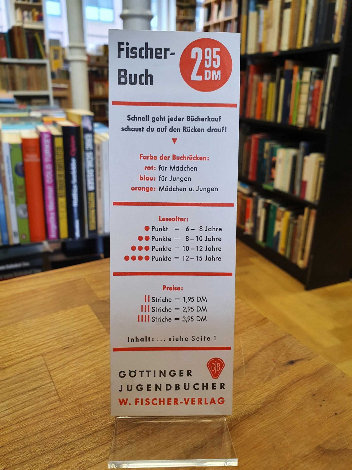 W. Fischer-Verlag, original Göttinger Jugendbücher Verlags-Lesezeichen, W. Fischer-Verlag, original Göttinger Jugendbücher Verlags-Lesezeichen,
