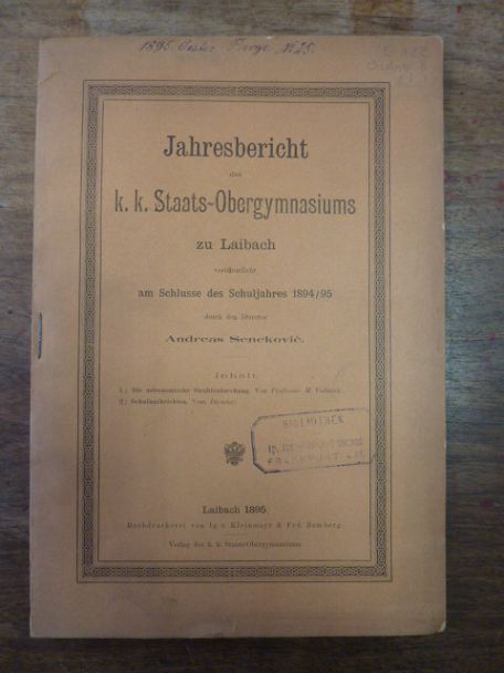 Vodusek, Teil 1. Die astronomische Strahlenberechnung, Teil 2. Schulnachrichten Vodusek, Teil 1. Die astronomische Strahlenberechnung, Teil 2. Schulnachrichten