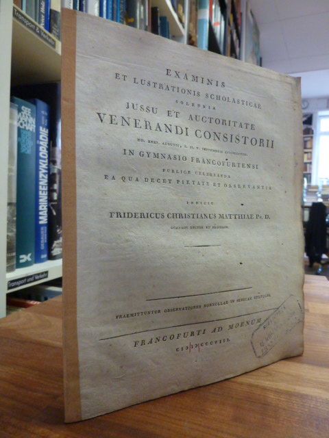Matthiae, Examinis et Lustrationis Scholasticae Solennia Jussu et Auctoritate Ve Matthiae, Examinis et Lustrationis Scholasticae Solennia Jussu et Auctoritate Ve