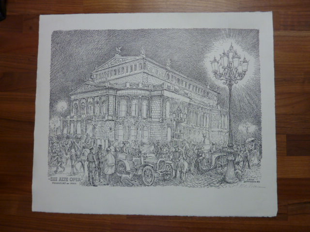 Dittmann, Genrebild: Die Alte Oper Frankfurt am Main um 1910, (signi Dittmann, Genrebild: Die Alte Oper Frankfurt am Main um 1910, (signi