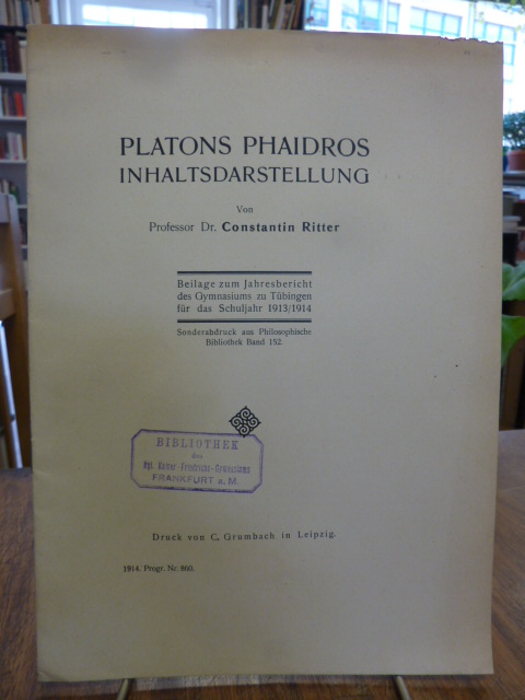 Ritter, Platons Phaidros Inhaltsdarstellung,