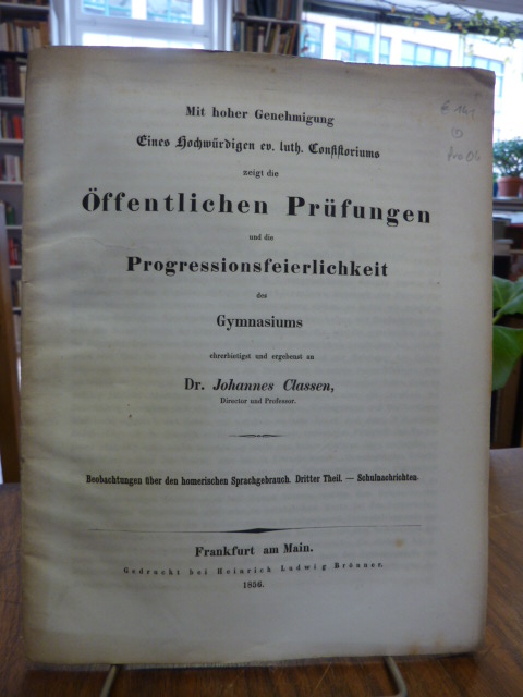 Homer / Classen, Beobachtungen über den homerischen Sprachgebrauch – Dritter (3. Homer / Classen, Beobachtungen über den homerischen Sprachgebrauch – Dritter (3.