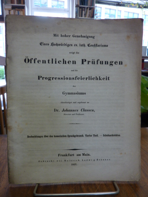 Homer / Classen, Beobachtungen über den homerischen Sprachgebrauch – Vierter (4. Homer / Classen, Beobachtungen über den homerischen Sprachgebrauch – Vierter (4.