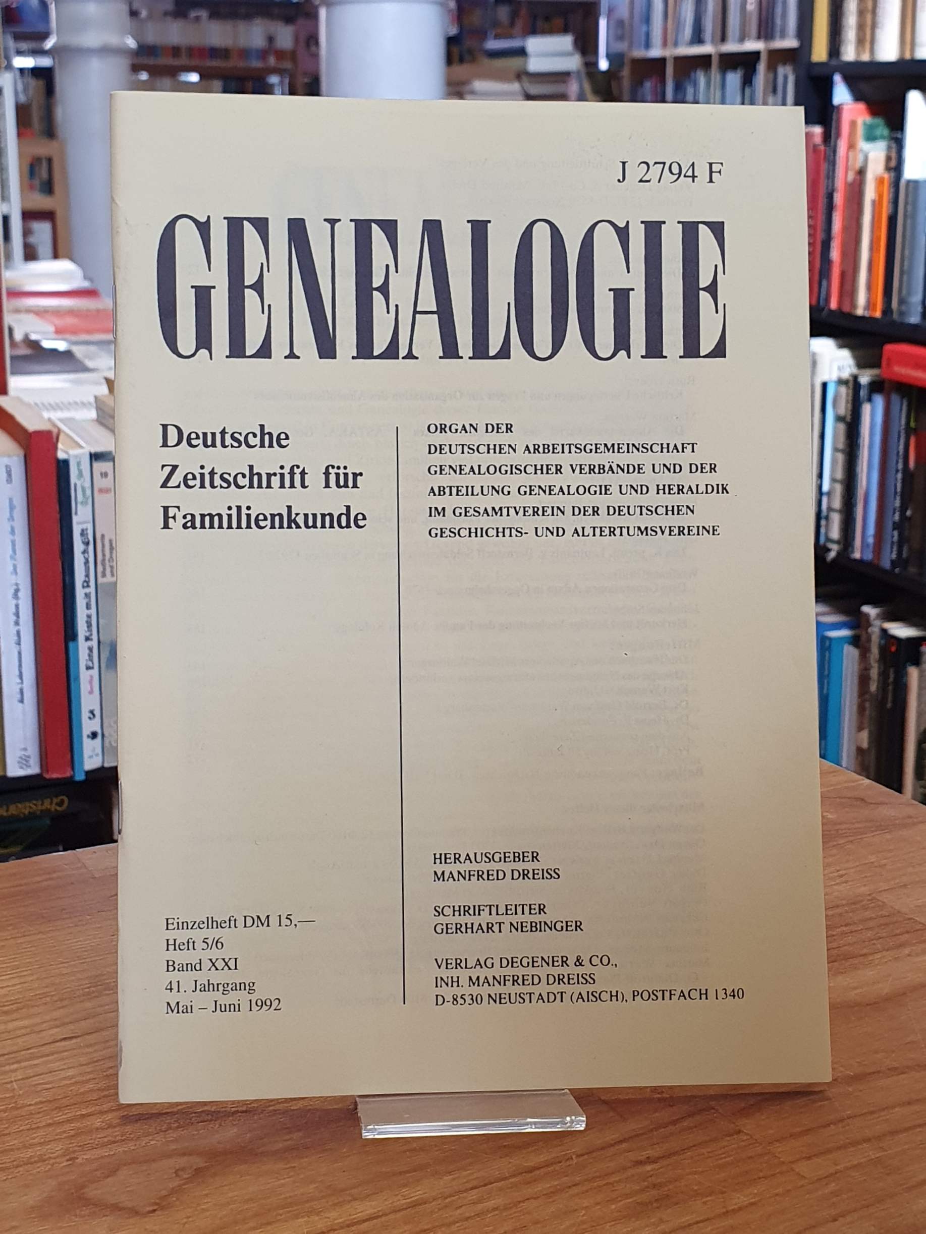 Genealogie – Organ der Deutschen Arbeitsgemeinschaft Genealogischer Verbände,