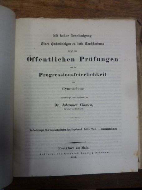Classen, Teil 1. Beobachtungen über den homerischen Sprachgebrauch. Dritter Teil Classen, Teil 1. Beobachtungen über den homerischen Sprachgebrauch. Dritter Teil