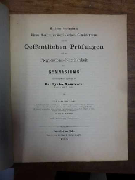 Rumpf, Teil I: De foliis quibusdam m.scriptis, quae in bibliotheca gymnasii Fran Rumpf, Teil I: De foliis quibusdam m.scriptis, quae in bibliotheca gymnasii Fran