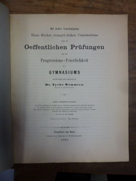 Rumpf, Teil I: De foliis quibusdam m.scriptis, quae in bibliotheca gymnasii Fran