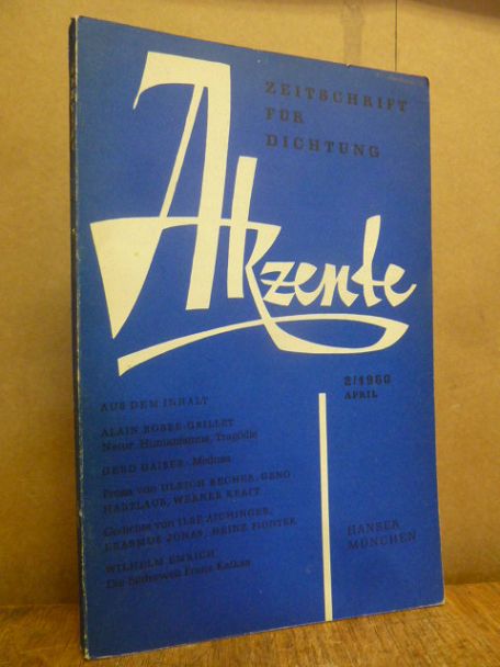 Akzente – Zeitschrift für Dichtung / Heft 2/ April 1960/ 7. Jahrgang,
