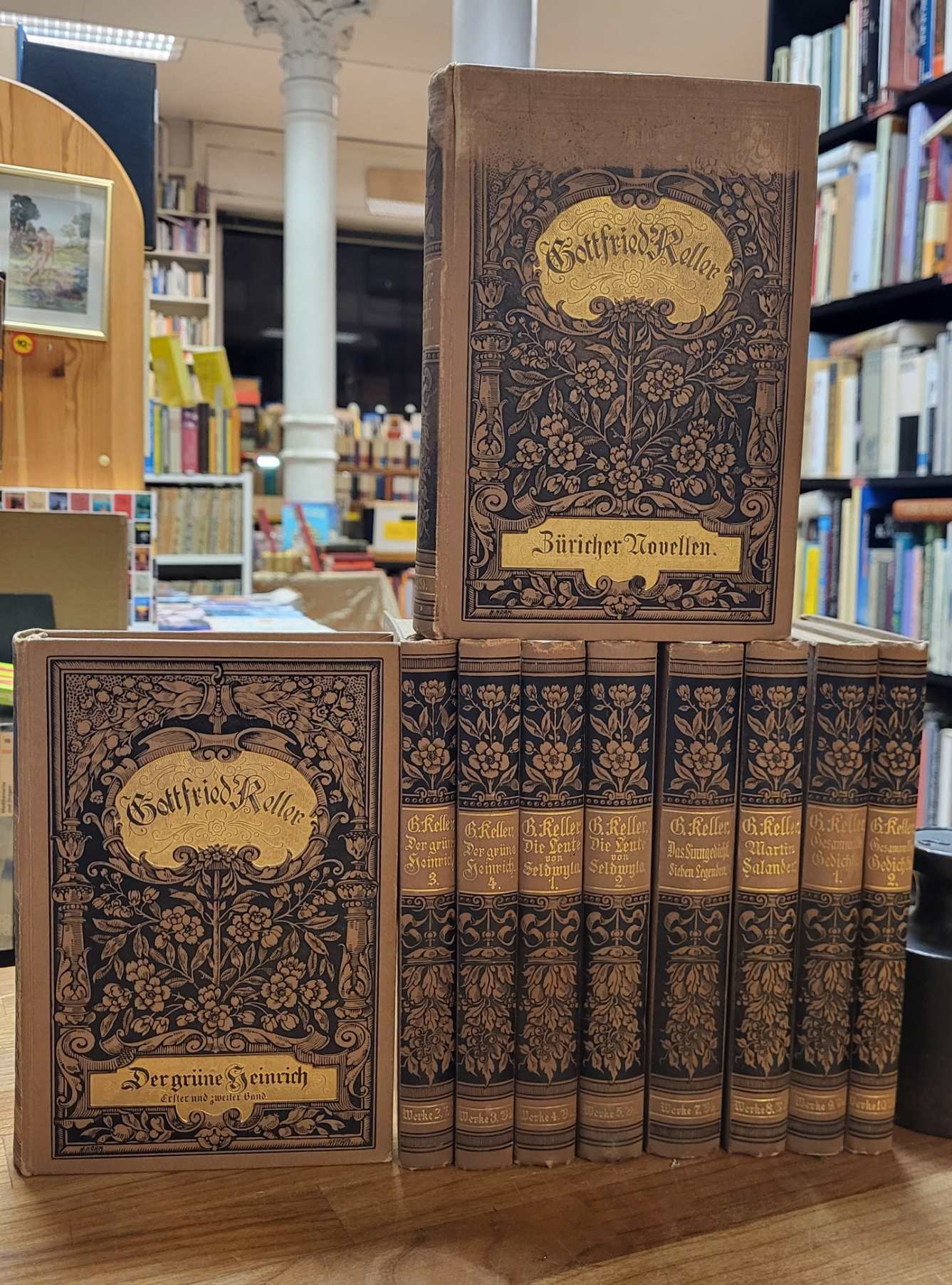 Keller, Gottfried Kellers gesammelte Werke, Bände 1-10 (so komplett), Keller, Gottfried Kellers gesammelte Werke, Bände 1-10 (so komplett),