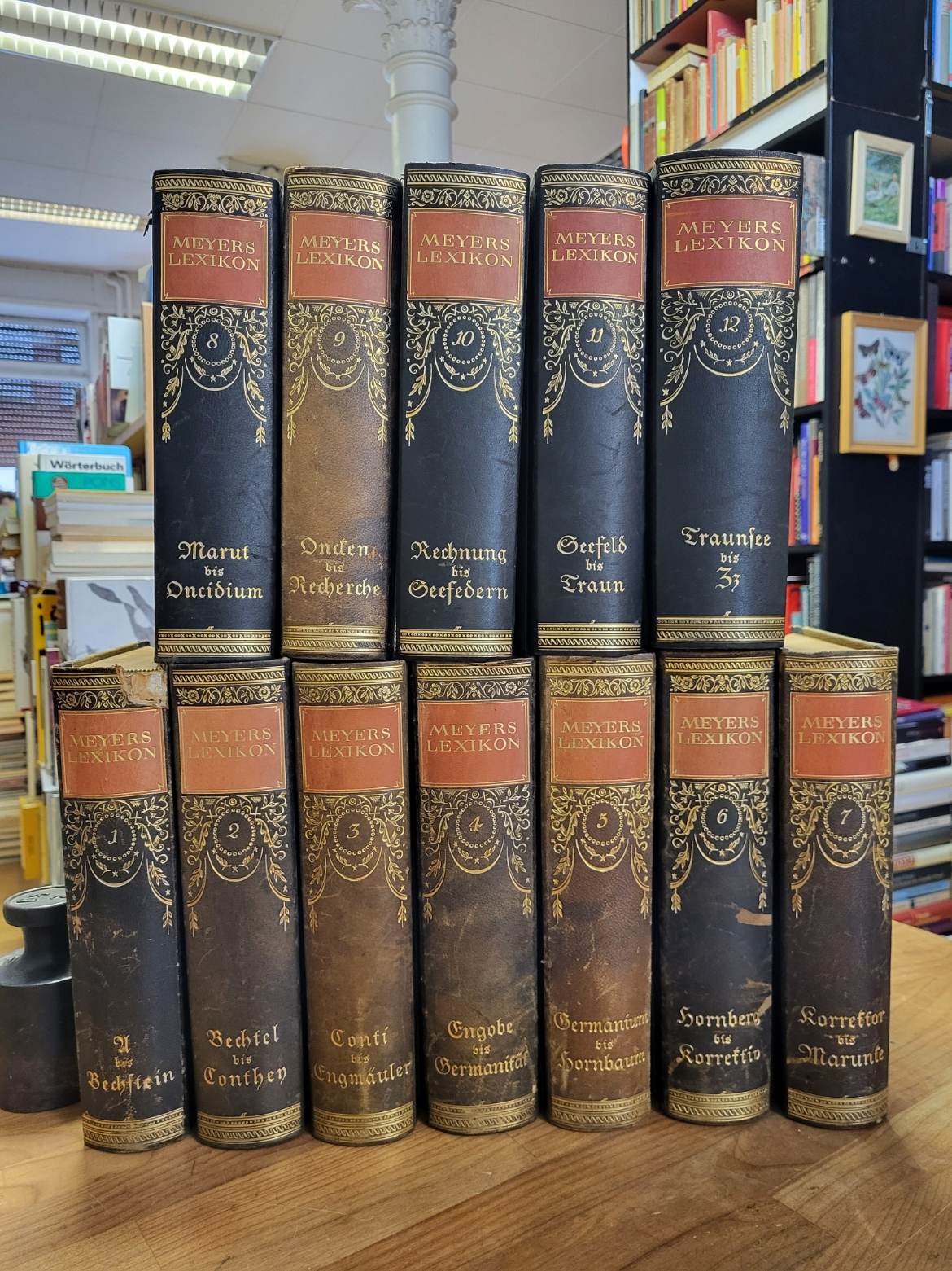 Lexikon / Meyers, Meyers Lexikon, 12 Bände (A bis Z) aber OHNE die insg. 5 Ergän Lexikon / Meyers, Meyers Lexikon, 12 Bände (A bis Z) aber OHNE die insg. 5 Ergän