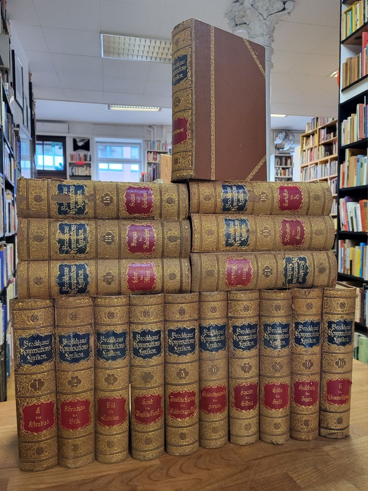 Brockhaus (14. Auflage), Brockhaus Konversations-Lexikon in 16 Bänden zzgl. 1 Su