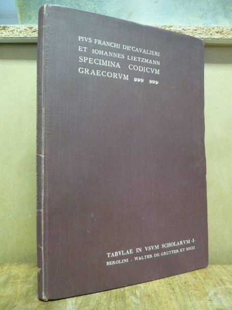 Franchi de’Cavalieri, Specimina codicum Graecorum Vaticanorum. Editio iterata et