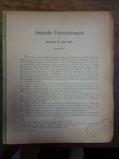 Dähn, Scenische Untersuchungen, Dähn, Scenische Untersuchungen,