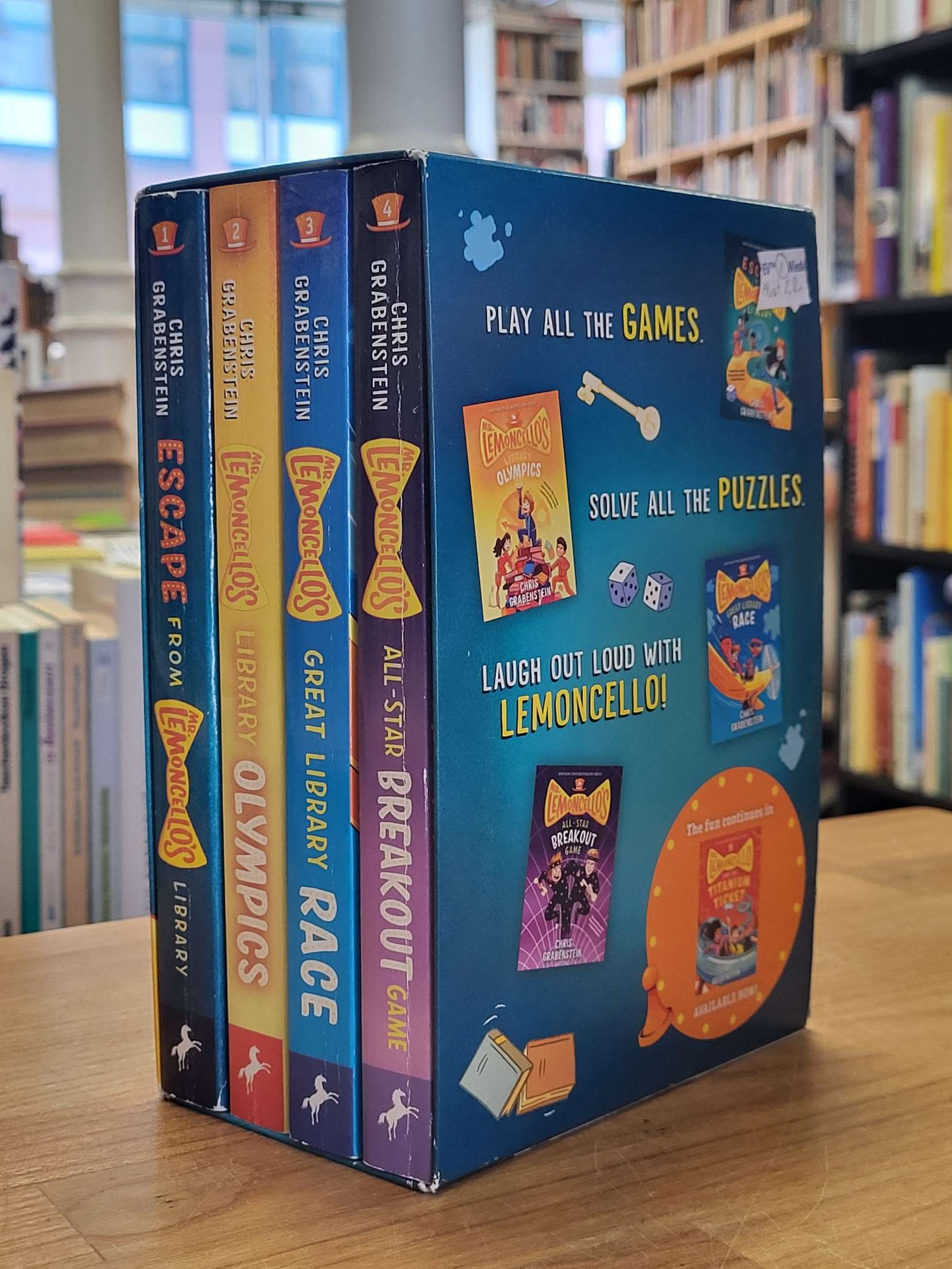 Grabenstein, Mr. Lemoncello’s Library Books 1-4 (= alles), Grabenstein, Mr. Lemoncello’s Library Books 1-4 (= alles),
