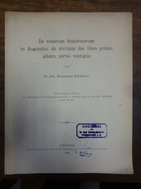 Kuhlmann, De veterum historicorum in Augustini de civitate dei libro primo, alte