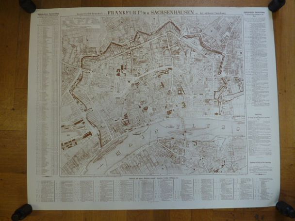 Stadtplan Frankfurt / Foltz-Eberle, Geometrischer Grundriß von Frankfurt a.M. u.