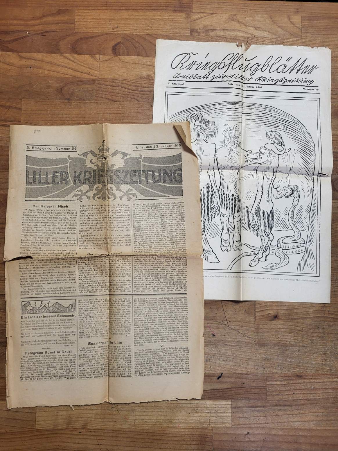 Höcker, Liller Kriegszeitung – 2. Kriegsjahr. Nummer 59 – 22. Januar 1916, Höcker, Liller Kriegszeitung – 2. Kriegsjahr. Nummer 59 – 22. Januar 1916,