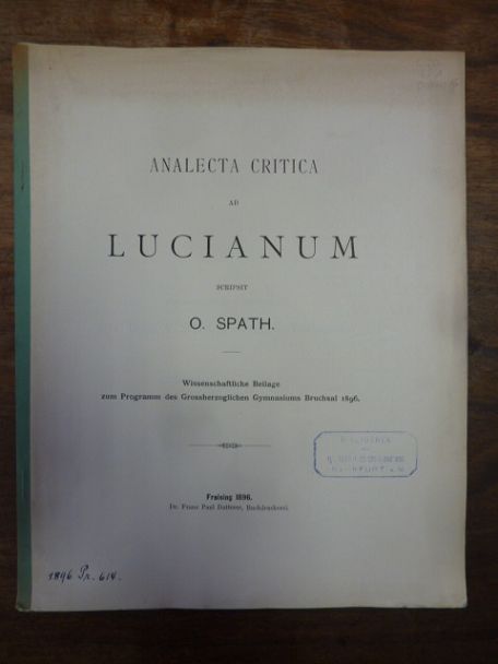 Spath, Analecta Critica ad Lucianum,