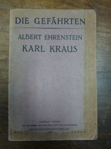 Ehrenstein, Karl Kraus,