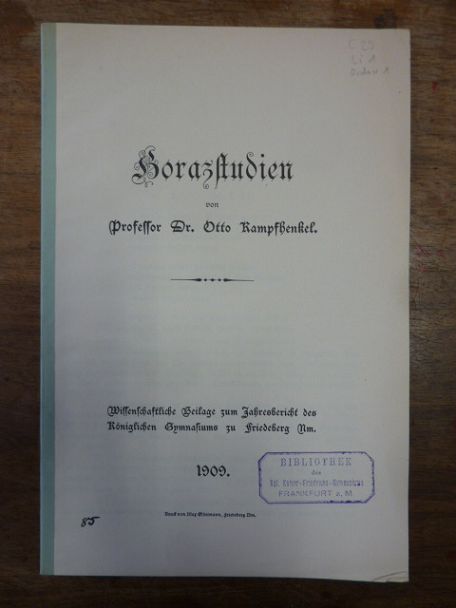 Kampfhenkel, Horazstudien,