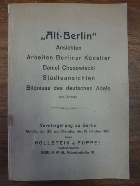 Berlin / Auktionskatalog, Sammlung seltener Ansichten von Berlin und Umgebung –