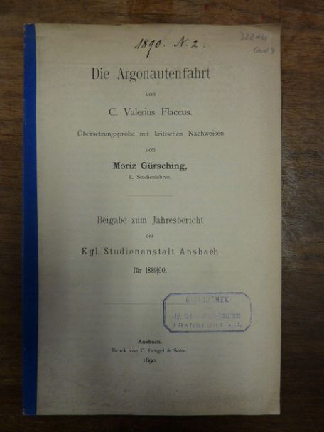 Gürsching, Die Argonautenfahrt von C. Valerius Flaccus – Übersetzungsprobe mit k