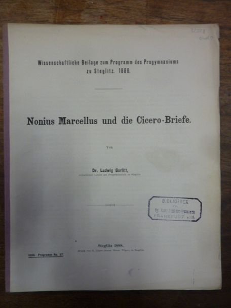 Cicero, Nonius Marcellus und die Cicero-Briefe,