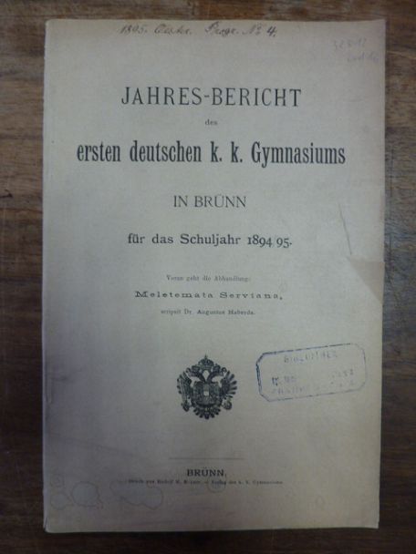 Haberda, Meletemata Serviana, Haberda, Meletemata Serviana,