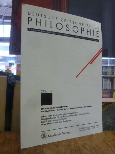 Honneth, Deutsche Zeitschrift für Philosophie – Zweimonatsschrift der internatio