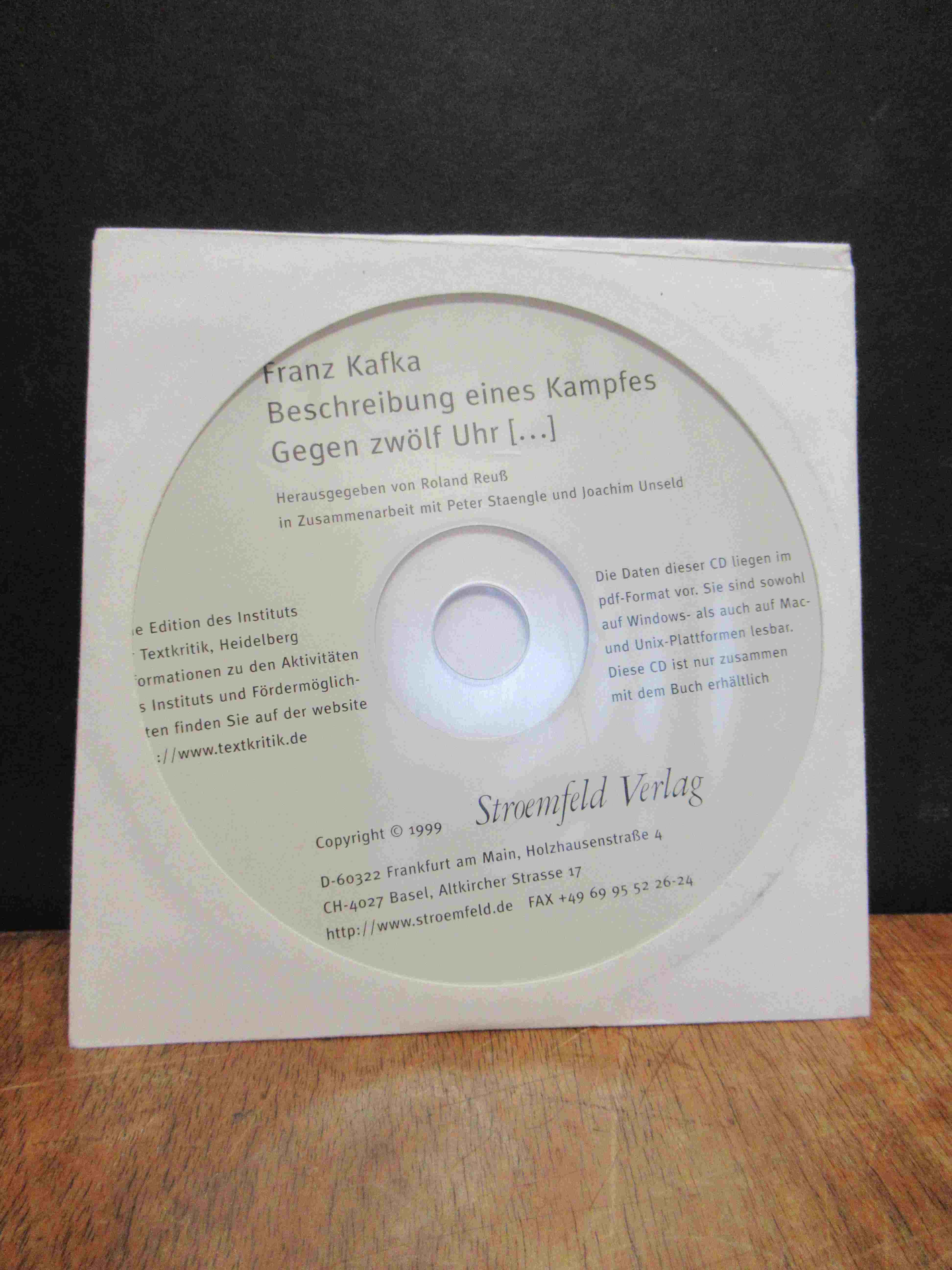Kafka, Beschreibung eines Kampfes – Gegen zwölf Uhr […], CD-ROM (vollständige