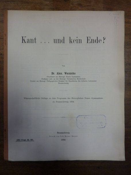 Wernicke, Kant … und kein Ende?,