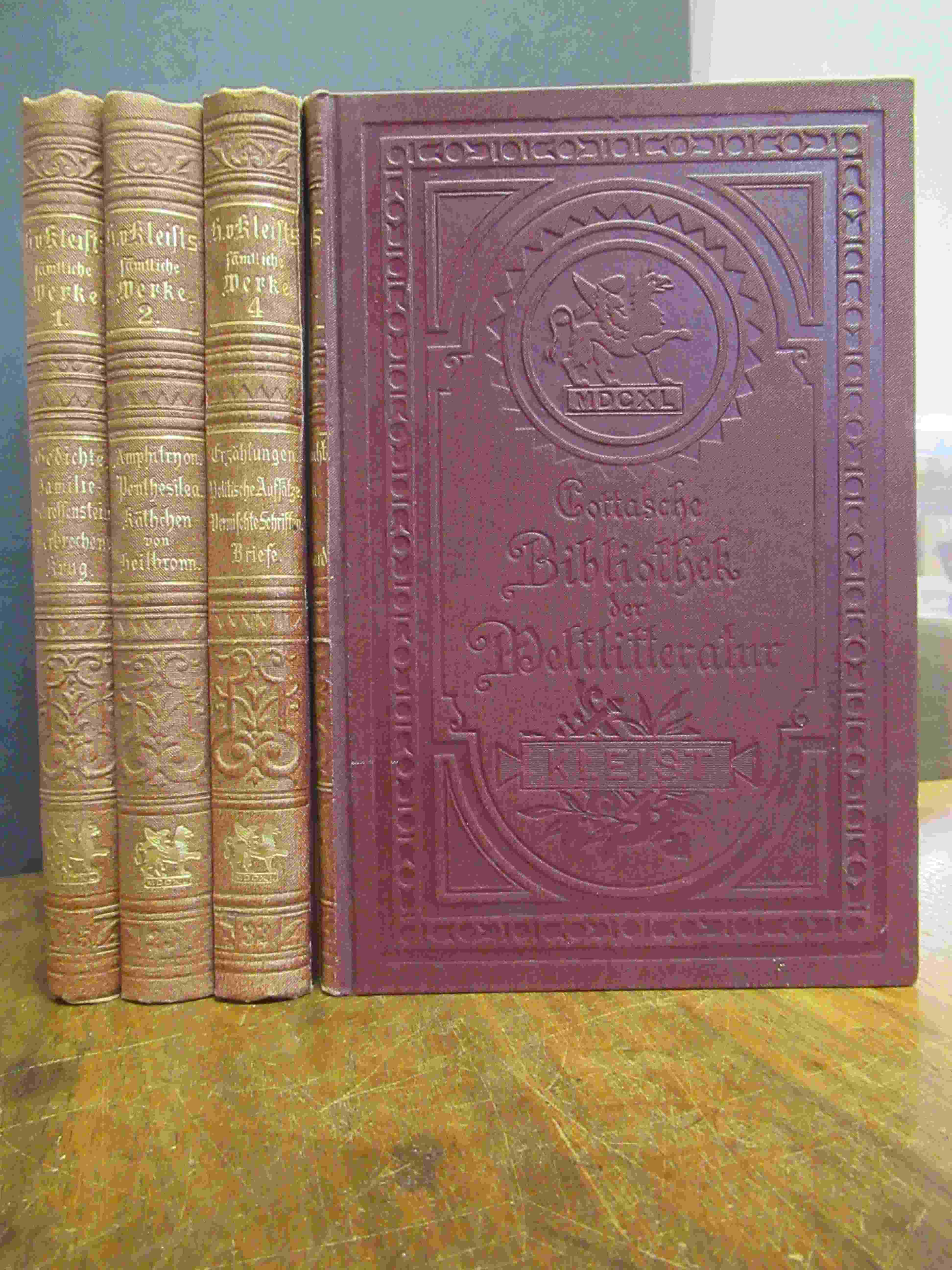 Kleist, H. von Kleists sämtliche Werke in vier Bänden, 4 Bände (= alles), Kleist, H. von Kleists sämtliche Werke in vier Bänden, 4 Bände (= alles),
