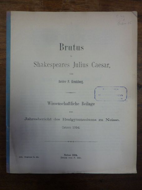 Kreutberg, Brutus in Shakespeares Julius Caesar,