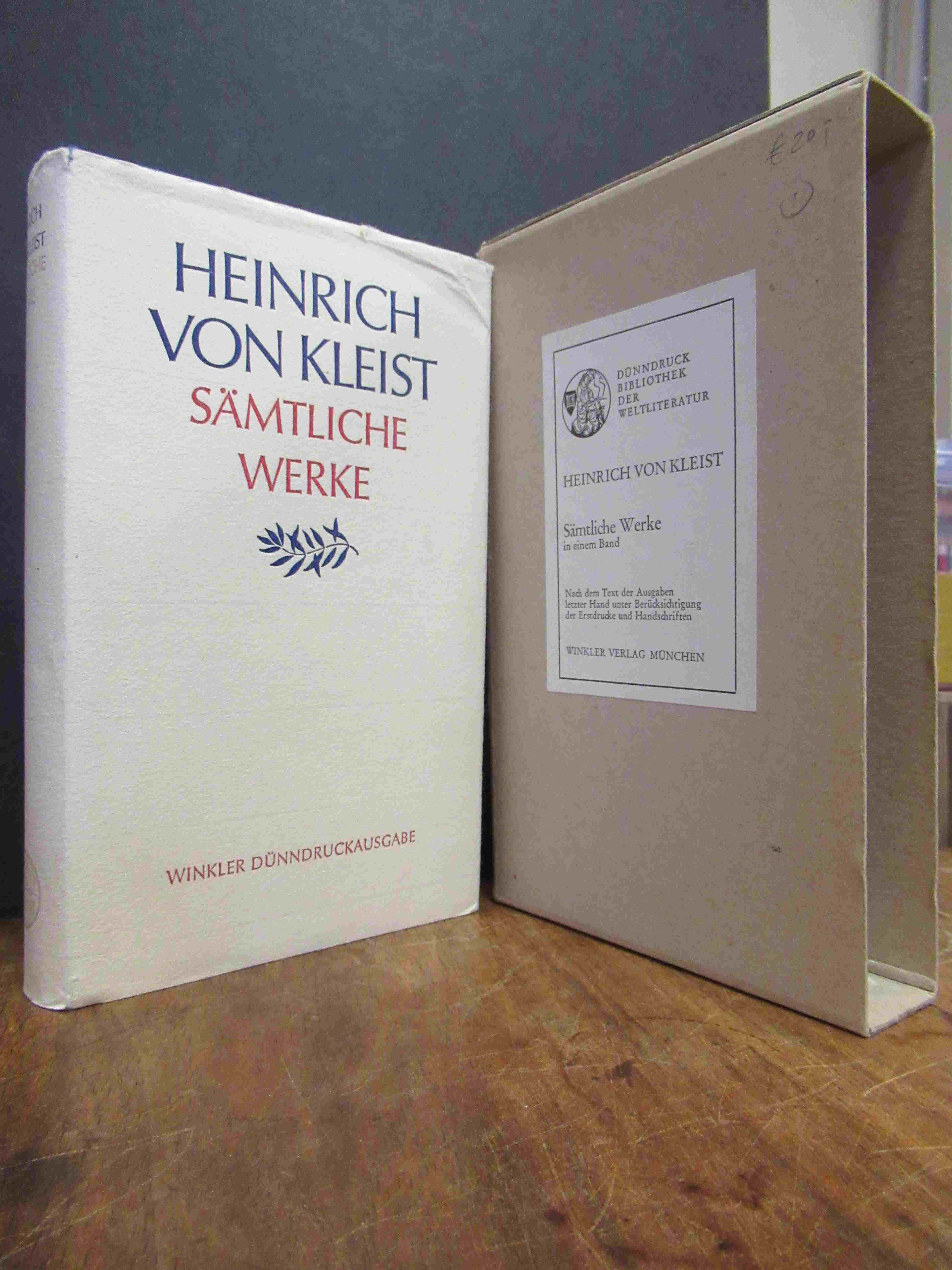 Kleist, Sämtliche Werke [in einem Band],