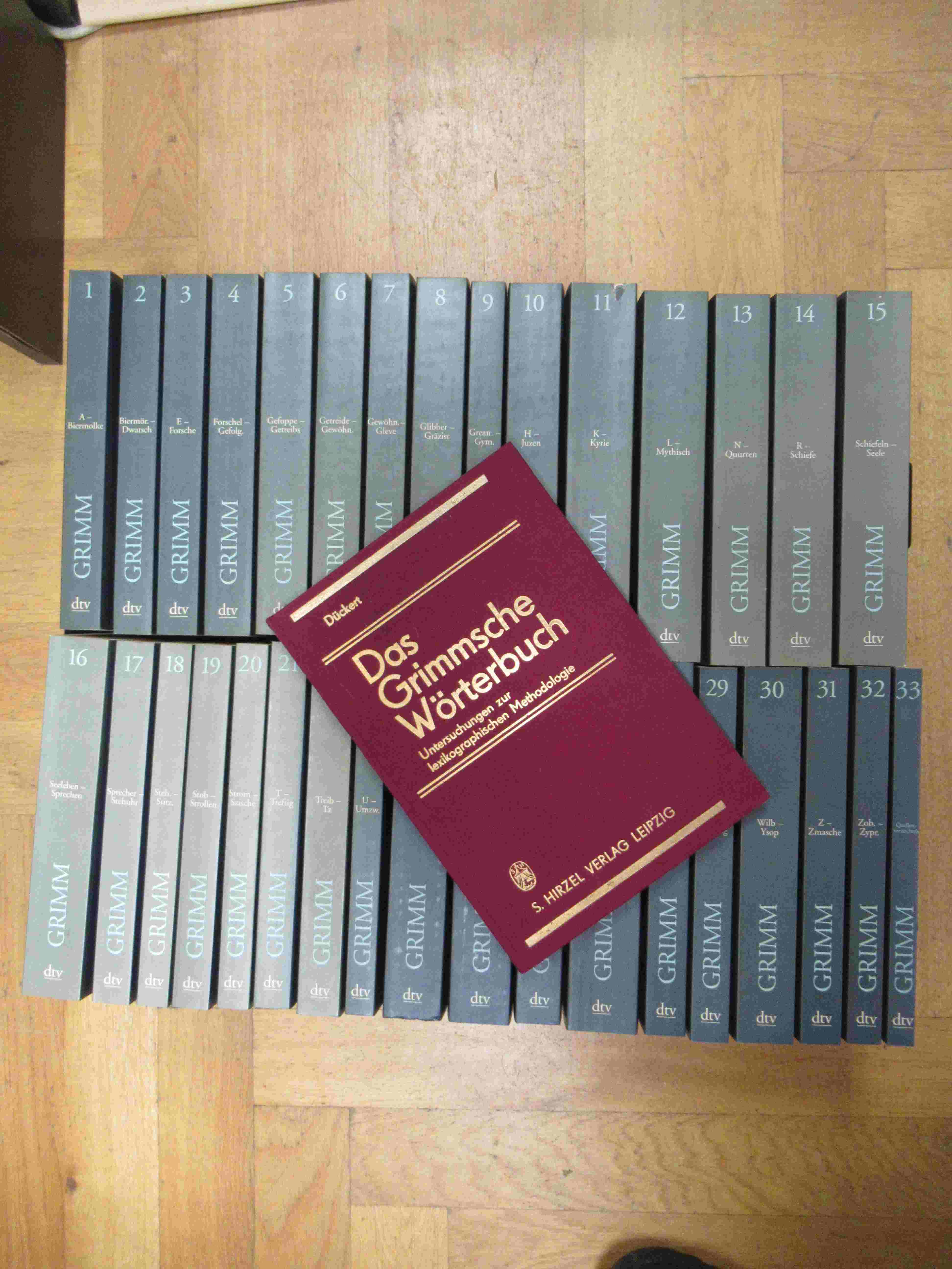 Grimm, Deutsches Wörterbuch von Jacob und Wilhelm Grimm, 33 Bände (= alles), Grimm, Deutsches Wörterbuch von Jacob und Wilhelm Grimm, 33 Bände (= alles),