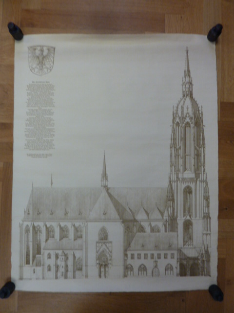 Denzinger, Plakat ‚Der Frankfurter Dom‘ nach einer Zeichnung des Dombaumeisters
