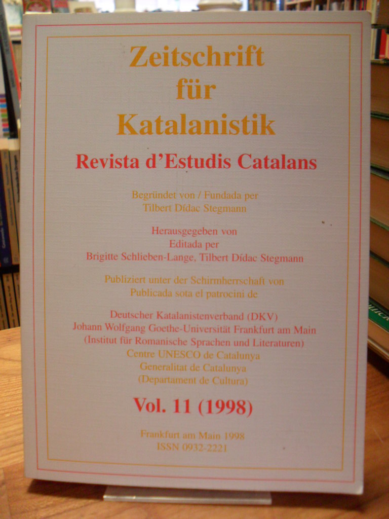 Schlieben-Lange, Zeitschrift für Katalanistik / Revista dEstudis Catalans Vol. 1