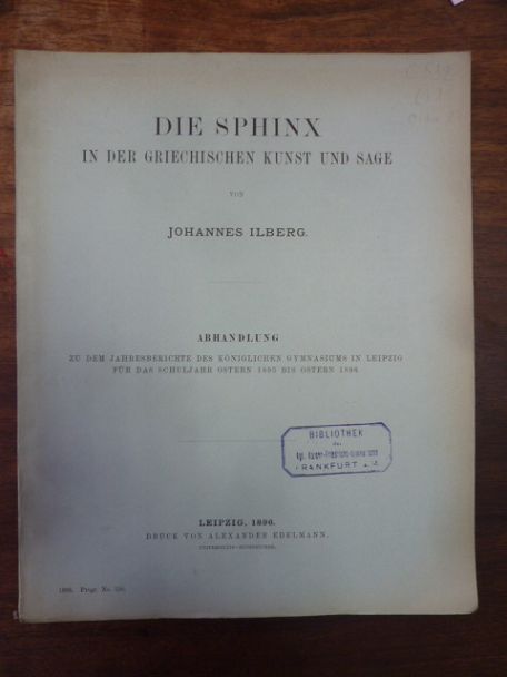 Ilberg, Die Sphinx in der griechischn Kunst und Sage,