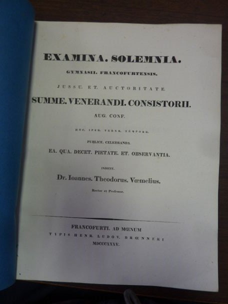 Voemelius, Teil 1: Notitia Codicum Demosthenicorum IV, Teil 2: Schulnachrichten,