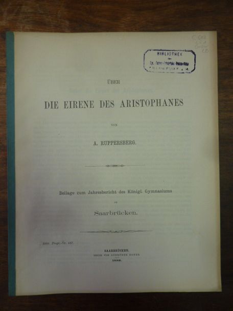 Aristophanes / Ruppersberg, Über die Eirene des Aristophanes,