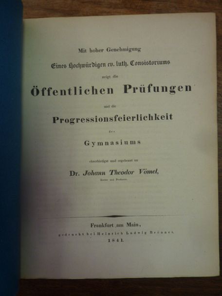 Homer / Schwenck, Teil 1: Odyssee XI – Teil 2: Schulnachrichten (J. T. Vömel) , Homer / Schwenck, Teil 1: Odyssee XI – Teil 2: Schulnachrichten (J. T. Vömel) ,