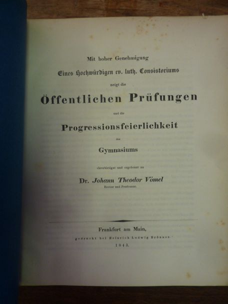 Vomel, Teil 1: Die Aechtheit der Urkunden in des Demosthenes Rede vom Kranze ver Vomel, Teil 1: Die Aechtheit der Urkunden in des Demosthenes Rede vom Kranze ver