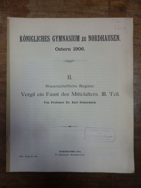 Vergil / Schambach, Vergil ein Faust des Mittelalters – III. (3.) Teil,