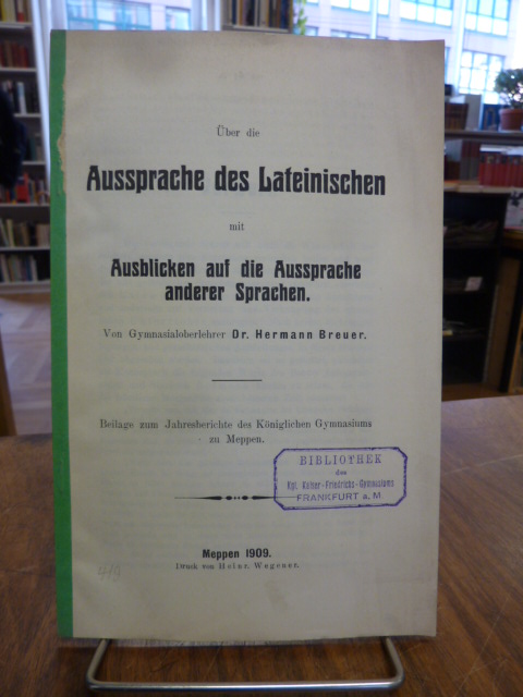 Breuer, Über die Aussprache des Lateinischen mit Ausblicken auf die Aussprache a