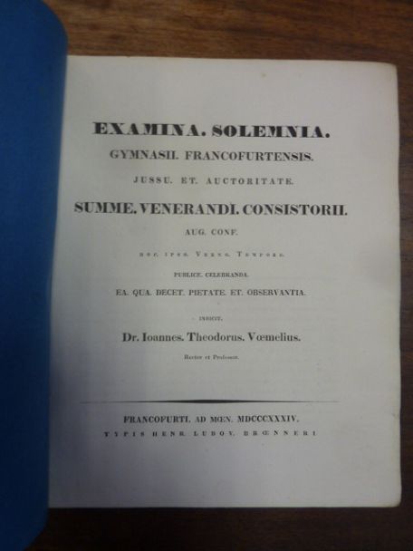 Voemelius, Teil 1: Notitia Codicum Demosthenicorum II, Teil 2: Schulnachrichten,