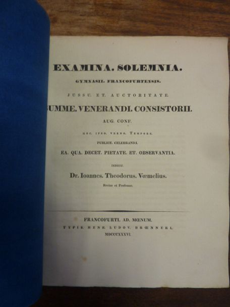 Voemelius, Teil 1: Notitia Codicum Demosthenicorum V, Teil 2: Schulnachrichten,