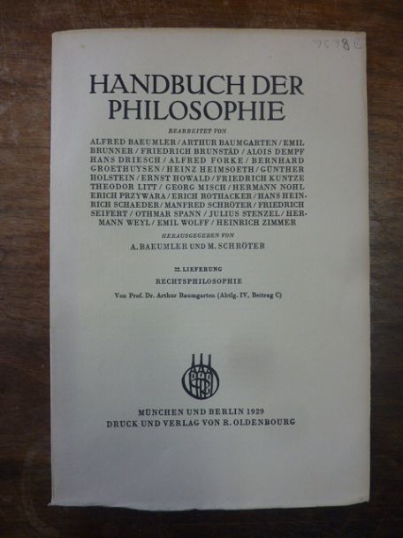 Baumgarten, Rechtsphilosophie, In: Handbuch der Philosophie – Staat und Geschich