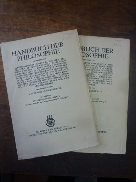 Dempf, Kulturphilosophie, In: Handbuch der Philosophie, Abteilung IV: Staat