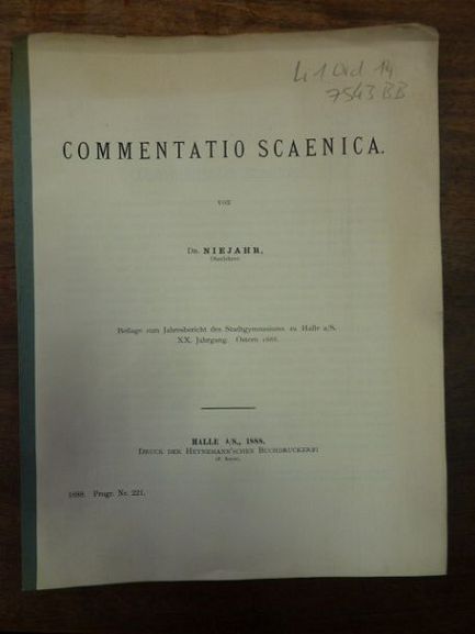Niejahr, Commentatio scaenica,